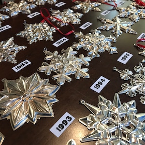 Sterling Silver Gorham Christmas Snowflake Ornament Pendant 1971-2005 - More Available - Vintage Metal Tree Trimming Star Retro Decorations