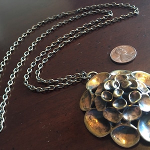 Hannu Ikonen Bronze Reindeer Moss Necklace - Large Solid Bronze - Vintage Finland Modernist Scandinavian Renmoosblüte Iceland Moss Valo Koru