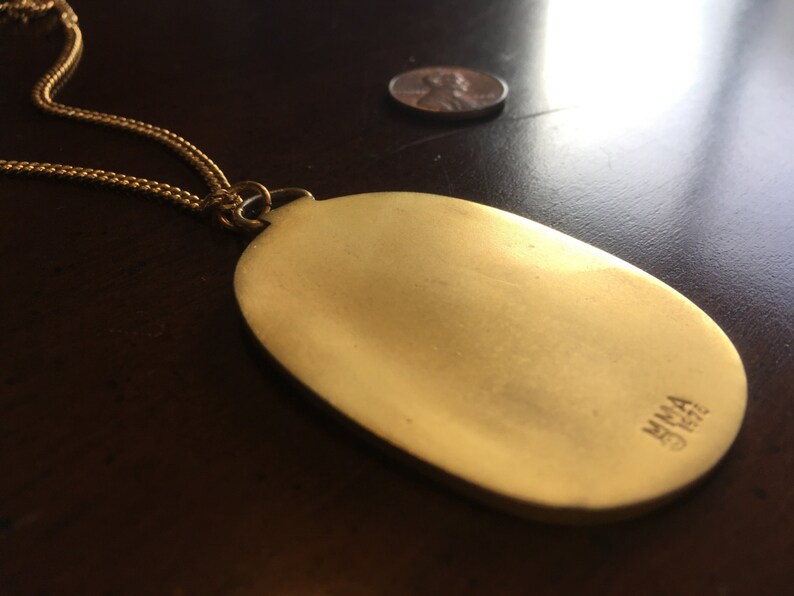 COSMIC CARTOUCHE LONG SCARAB NECKLACE GOLD