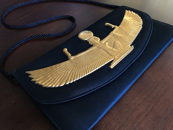 Vintage Handbag MMA Gold Isis Purse - RARE - Wing… - image 1