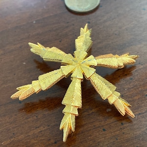 Vintage CADORO Art Deco Snowflake Combo Brooch Pendant Ornament - Gold Star Pin