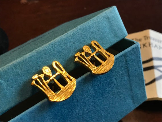 Vintage HA SA Ankh Cuff Links Gold MMA - Protecti… - image 1