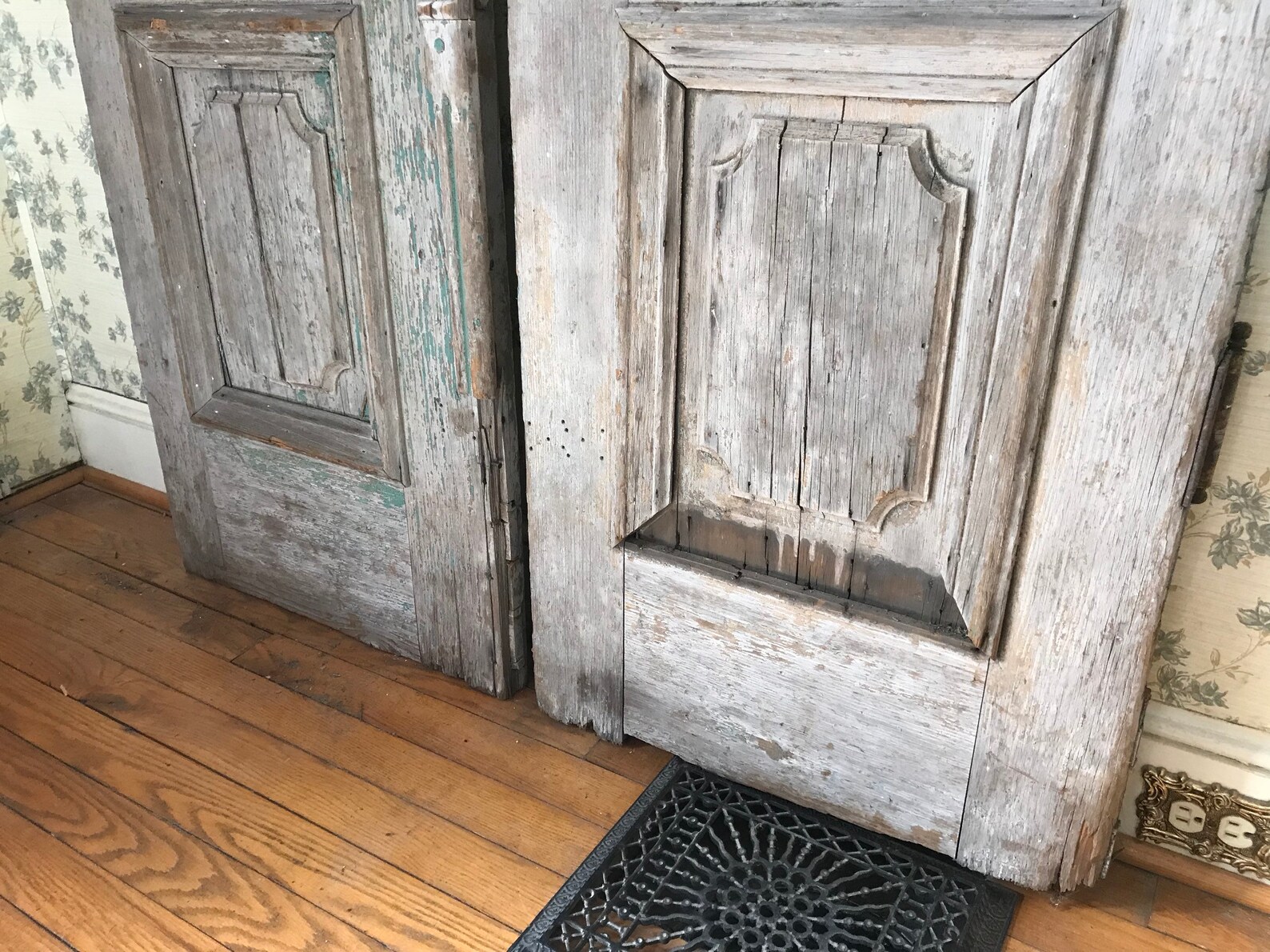 Antique Architectural Salvage Pair of Carved Wood French Doors Etsy