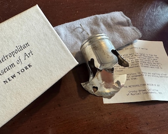 MMA Sterling Silver Japanese Wind Bell Christmas Ornament - Vintage Metropolitan Museum of Art Ornament - Musical - Original Box Paperwork