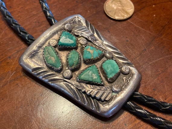 Vintage Navajo Sterling Silver Turquoise Bolo Tie Native - Etsy