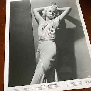 Original Jean Harlow "The Love Goddesses" 1965 - Vintage Hollywood 8x10 Lobby Card Photo - Sultry Blonde Bombshell - Laughing Vamp