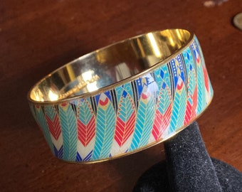 Vintage Erte - "The Nile" Bracelet by Sevenarts / MMA - Art Deco Goddess Egyptian Revival Huntress Costume - Feathers - Flowered Cape
