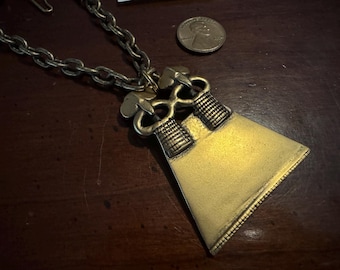 Vintage African Senufo Divining Ornament Necklace - Alva Museum Replicas - Afrikan Tribal Coast - Ancestors Casting - Mali Upper Volta