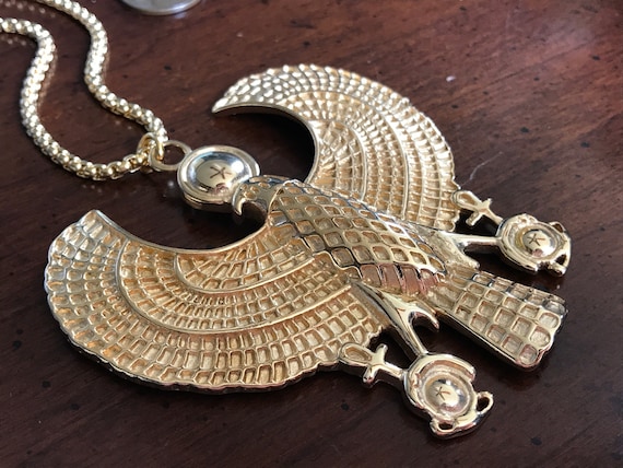 Egyptian Revival God of Justice Horus Falcon Pendant