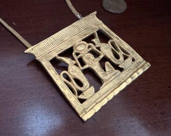 MMA Egyptian Revival Gold Sekhmet Warrior Goddess Cartouche