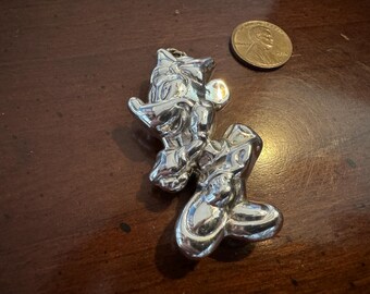 Adorno navideño de Minnie Mouse en plata esterlina de Walt Disney, raro, DLC 925, colgante vintage con adorno de árbol hinchado, estilo retro 3D