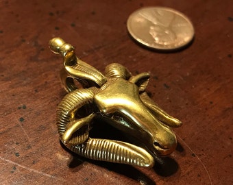 MMA Egyptian Revival Gold Water God Khnum the Potter of Creation - Pendant Necklace - Metropolitan Museum of Art - Rams Head Cobra - Pottery
