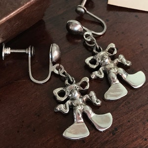 Vintage Silver Gremlin Pixie Screwback Earrings - Alva Museum Replicas - Corsican Fairy Faerie Supernatural  Island Corsica Etruscan Revival