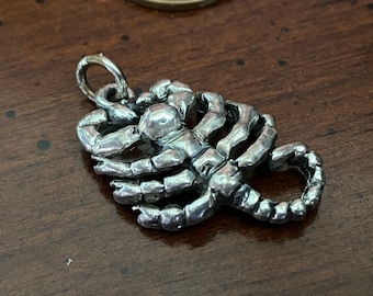 Vintage Tortolani Zilveren Schorpioen Hanger - Schorpioen Snake Eagle Helderziendheid Horoscoop Astrologie Zodiac Charm Ketting Waterteken Verklaring
