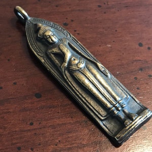 Vintage Hindu Sacred Buddha Bronze Pendant - Divine Feminine - Shaktism Hinduism - Mother Goddess - Parvati Lakshmi Ganga Durga Kali  Indian