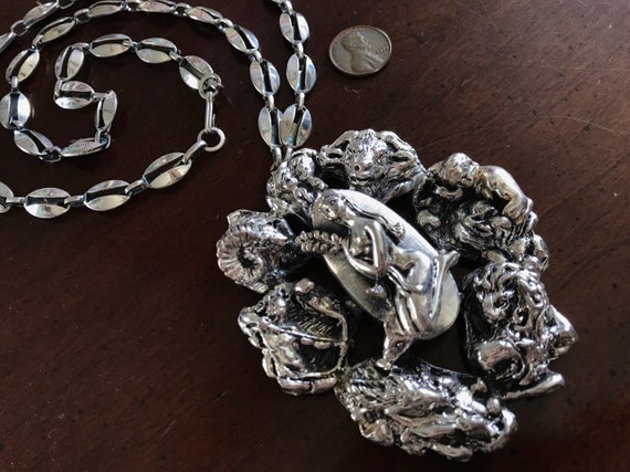 Vintage Tortolani Zodiac Silver Pendant 