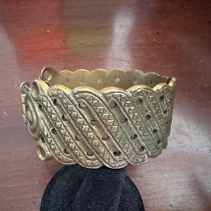 Kalevala Koru Bronze Bracelet - Teljänneito Olavi Henrik Risku - Helsinki Made in Finland - Finnish Scandinavian Brutalist - Hinged - Norse
