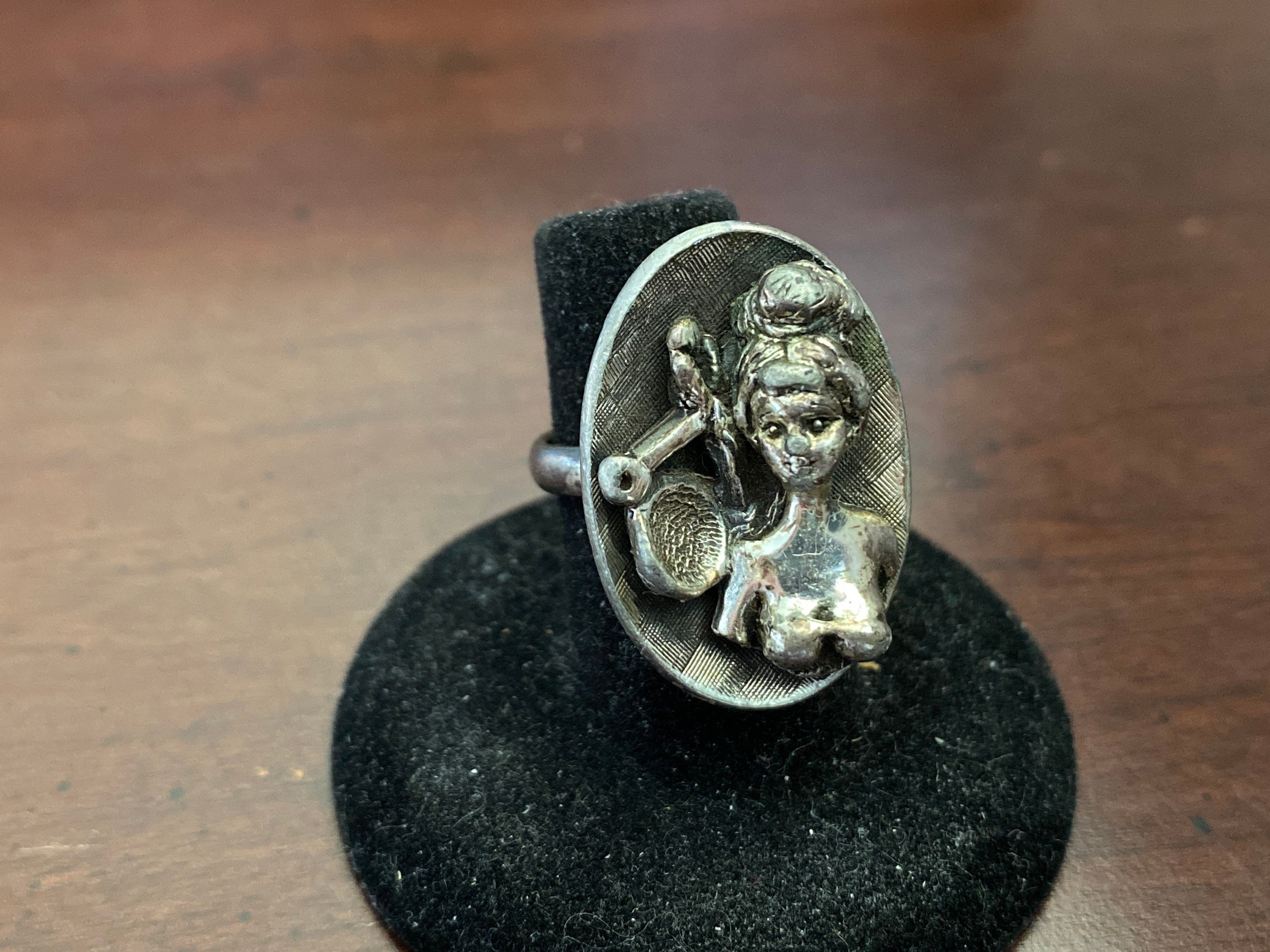 Vintage Tortolani Zodiac Libra Ring Silver Nude Goddess - Etsy