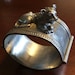 RARE 1976 Pewter MMA Egyptian Revival Lion Cuff Bracelet Metropolitan Museum of Art 1976 Treasures of Tutankhamen Exhibit Tour - Feline Cat 