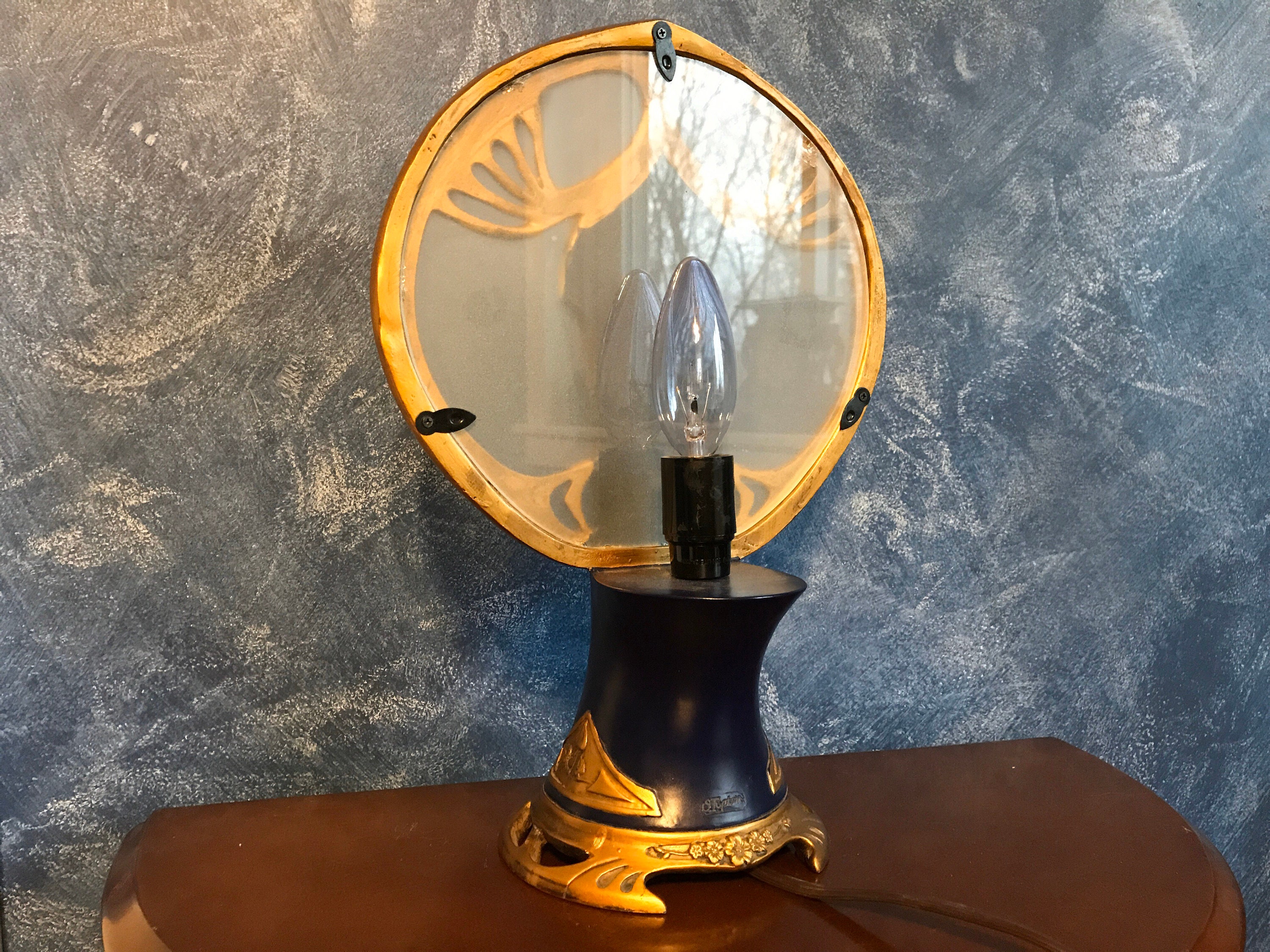 Vintage Art Nouveau Keyhole Accent Table Lamp Oliver Tupton