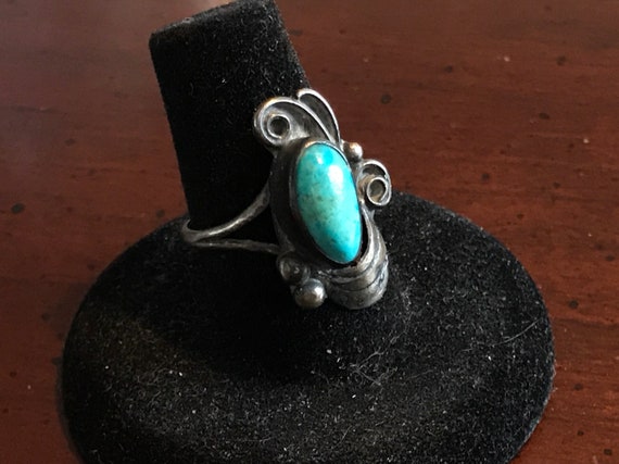 Vintage Begay Navajo Turquoise Sterling Silver Ri… - image 2