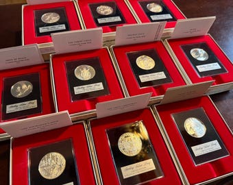 公式贈呈用見本紙幣セット アイルランド 7枚　フランクミントン社 Franklin Mint Annual Christmas Medal - Sterling Silver Proof