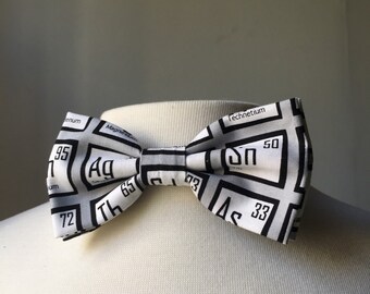 Black/Grey periodic table bow tie, Chemistry elements, geek bowties, gift for him, chemistry bow tie, table of elements, scientists,