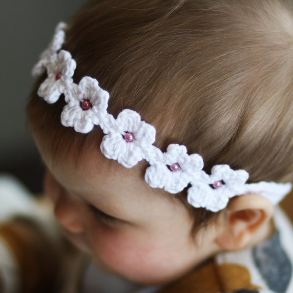 Daisy Chain headband crochet pattern