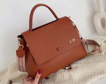 Personalised Vegan Leather Bag / Brown Handbag /  Brown Bag /  Vegan Leather Bag / Vegan Leather Handbag / Leather Messenger