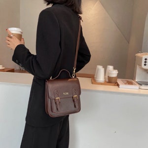 Sac à dos personnalisé en cuir végétalien / Sac à dos 3 directions / Cartable / Sac à main en cuir végétalien / Messager en cuir végétalien