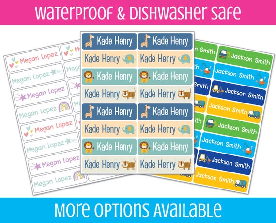 Daycare Labels - Waterproof Name Labels - Baby Bottle Labels - School Supply Labels - Summer Camp Labels - Waterproof and Dishwasher Safe