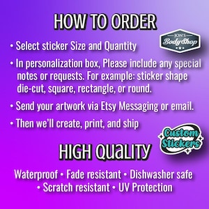 Custom Die Cut Stickers - Vinyl Stickers and Labels - Business Logo ...