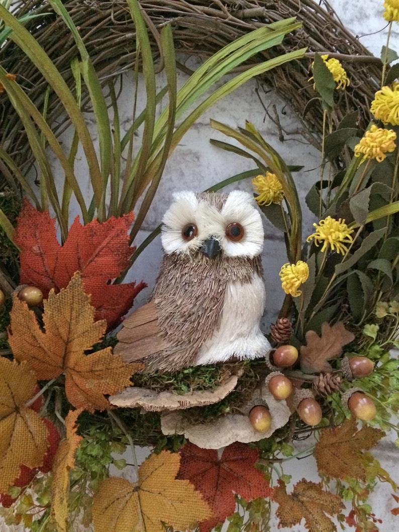 Owl Wreath Fall Wreath for Door Autumn Wreath Front Door Etsy