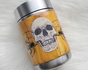 Skull beer holder, insulated beer holder, insulated can holder, custom beer holder, skull gift, gift for boyfriend, beer drinker gift