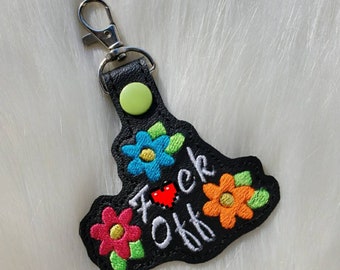 Sassy keychain, F off keychain, adult humor keyring, adult keychain, funny keyring, funny bag clip