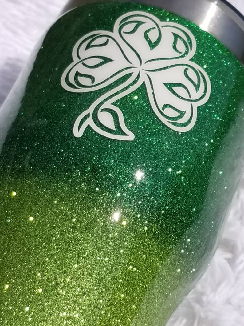 Irish Glitter Tumbler Celtic Shamrock Tumbler Irish Coffee Etsy