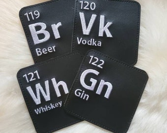 Posavasos temáticos de bar, regalo para químicos, regalo científico, regalo tema ciencia, regalos temáticos nerd, posavasos de elementos, posavasos únicos, posavasos para bebidas