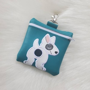 Bull Terrier, dog waste bag, bull terrier gift, dog poop bag, poop bag holder, dog mom, dog mom gift, dog leash bag, bull terrier mom