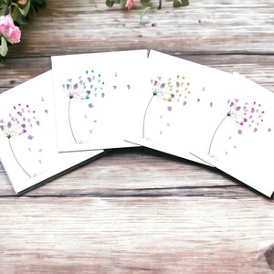 Jeu de cartes vierges avec motif fleur de mer en verre - fait main, motif floral peint à la main, personnalisation disponible, dessin d'art original