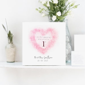 Tarjeta personalizada del primer aniversario: esposa, esposo, hija, yerno, se puede agregar o cambiar cualquier año o personalización.