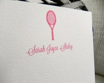 Tennis Racquet Note cards on textured heavy card stock with envelopes. Tennis Gift, Sports, Stationery Set, Stationary, Custom gift