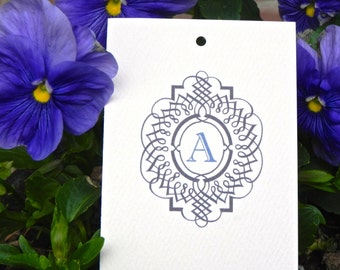 Perfect gift for Mothers Day! Initial Enclosure Card on premium heavy card stock. Initial within an intricate crest.