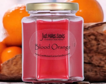 Blood Orange Scented Candle - Bold Citrus Fragrance - Blended Soy Candles