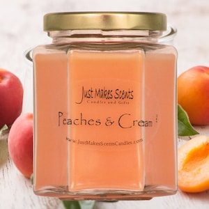 Peaches & Cream Candle - Homemade Scented Soy Candles - Home Made Peaches and Cream Soy Candle