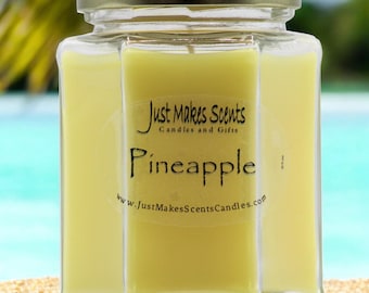 Pineapple Scented Soy Candle - Fresh Cut Pineapple Fruit Candle