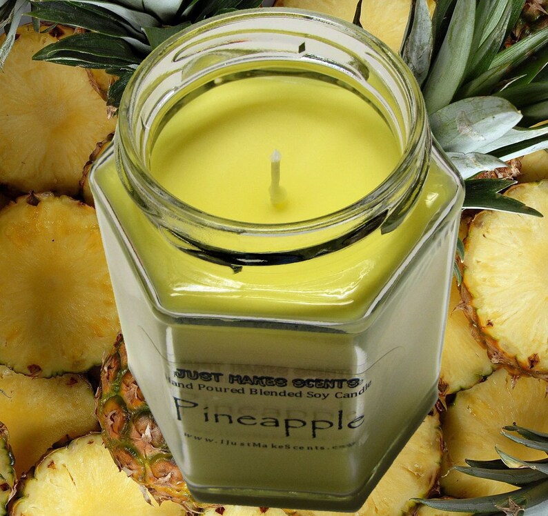 Pineapple Scented Soy Candle Fresh Cut Pineapple Fruit Etsy