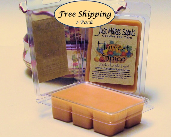 Harvest Spice Scented Wax Melts 2 Pack With FREE SHIPPING Scented Wax Cubes  Cinnamon, Nutmeg, Clove, Pumpkin 