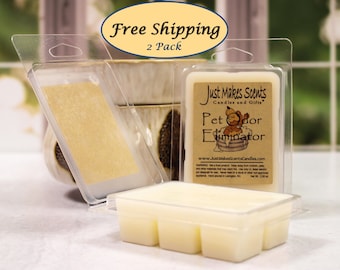Pet Odor Eliminator Wax Melts - 2 Pack with FREE SHIPPING - Scented Soy Wax Cubes - Compare to Scentsy® Bars - Free Shipping