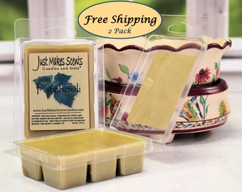 Patchouli Scented Wax Melts - 2 Pack with FREE SHIPPING - Scented Soy Wax Cubes - Compare to Scentsy® - Free Shipping