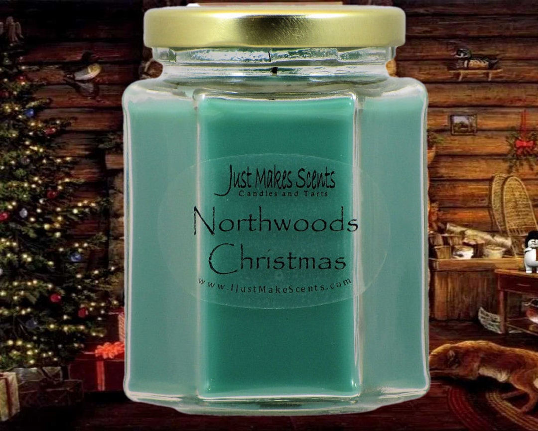 Northwoods Christmas Scented Soy Candle Balsam Pine & Light Etsy
